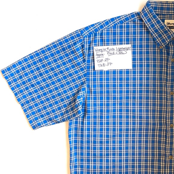 Wrangler Riata Plaid Short Sleeve - Lightweight & Breathable - Size XXL - Picture 2 of 8